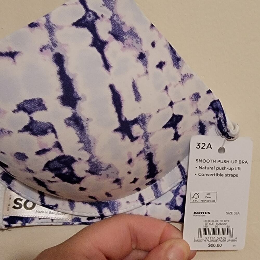 Juniors So Tye Dye Push Up Bra size 32A - Picture 5 of 7